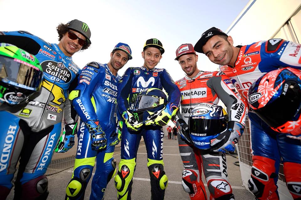 Gli italiani della MotoGP (foto dalla pagina Facebook di Danilo Petrucci)